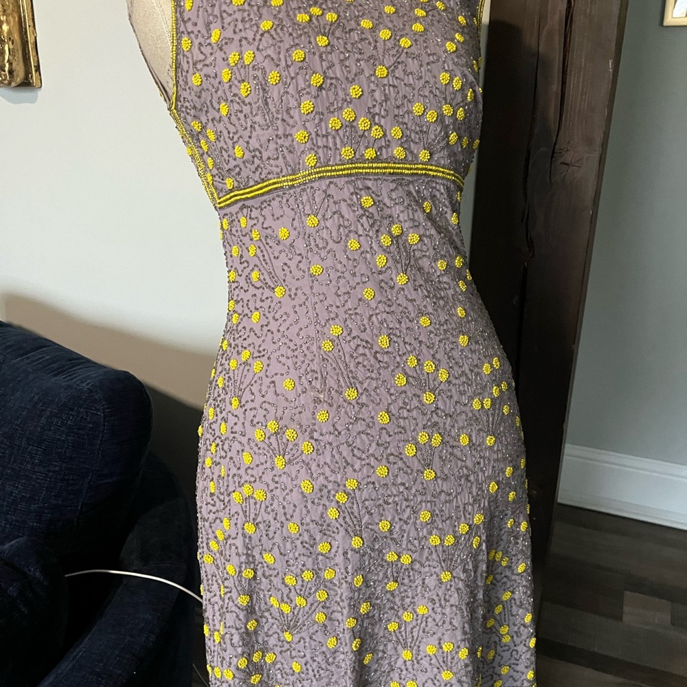 French Connection Purple and Yellow Midi Dress